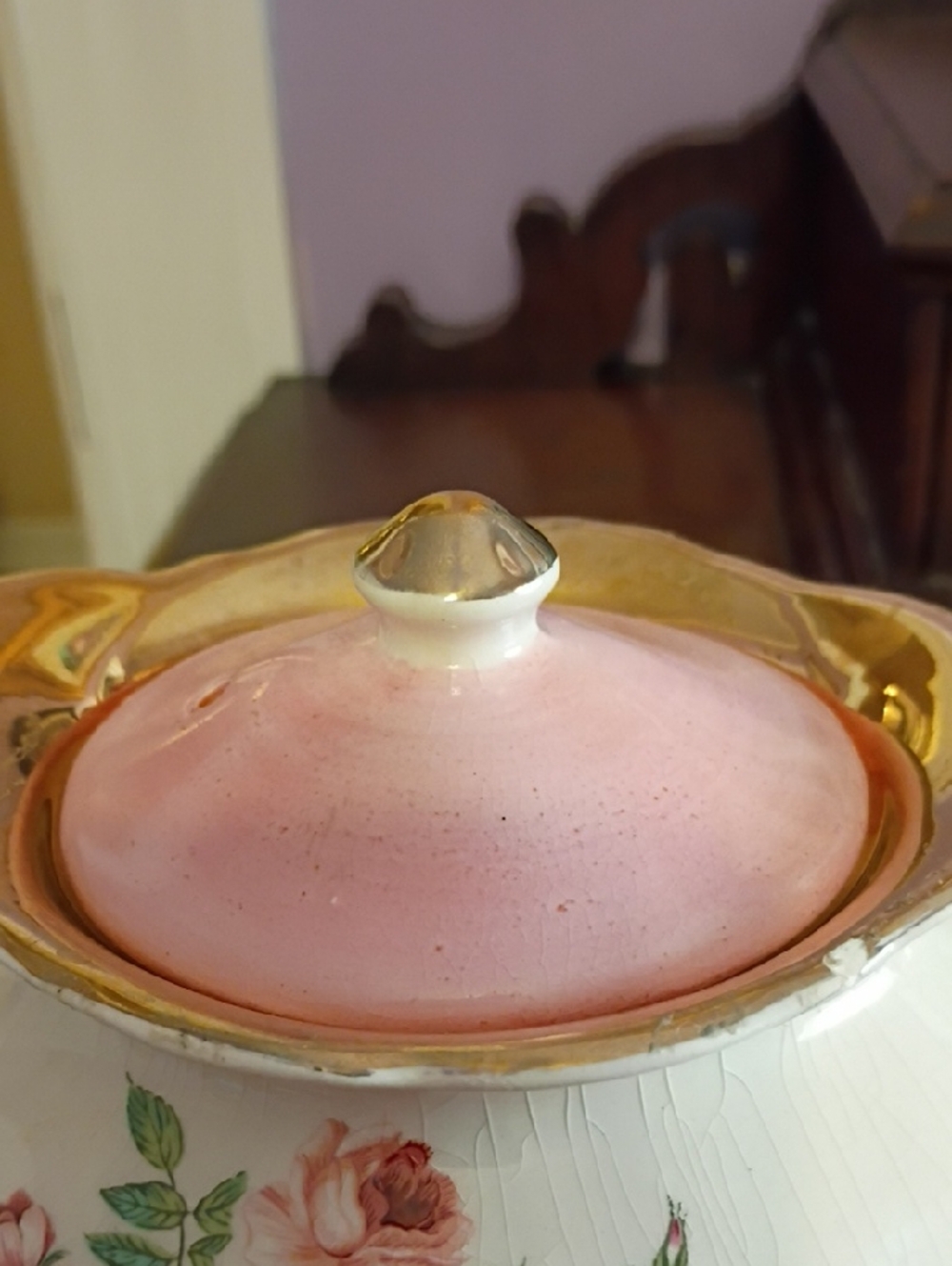 Price Kensington Vintage Pink Floral Teapot with Gold Trim - Picture 5 of 8